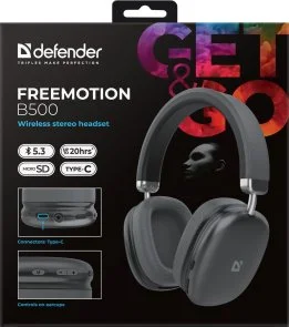 Фото: Навушники Defender FreeMotion B500 Grey (63500) № 7 | KTC