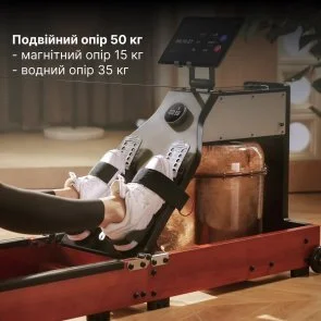 Фото: Водний гребний тренажер потрійного складання KINGSMITH WM10 PRO WALNUT WOOD (CJWM10 PRO WALNUT WOOD) № 18 | KTC