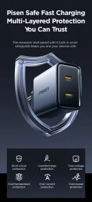 Фото: Зарядний пристрій Pisen BOLT Utility PD 45W Black (TP-C65) № 16 | KTC