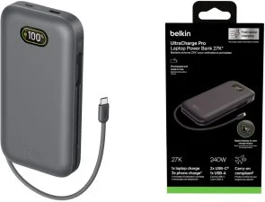 Фото: Батарея універсальна Belkin UltraCharge Pro Laptop 27000mAh 240W Charcoal (BPB040hqCH) № 10 | KTC