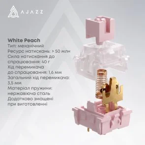 Фото: Клавіатура Ajazz AK820 V2 White Peach Switch WL/BT/USB Black/Grey/Yellow (AK820-V2-WP-BGY) № 11 | KTC