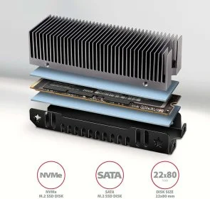 Фото: Радіатор Axagon for SSD M.2 2280 (CLR-M2XT) № 2 | KTC