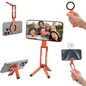 Фото: Універсальний тримач Ulanzi MA60 Foldable Magnetic Phone Tripod Orange (S040) № 2 | KTC