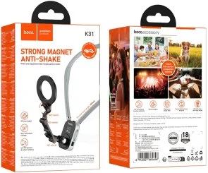 Фото: Універсальний тримач Hoco K31 Campo magnetic neck-hanging holder Black Gray (6942007664646) № 7 | KTC