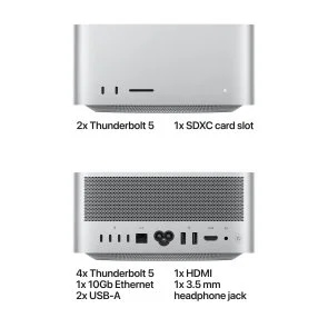 Фото: Персональний комп'ютер Apple Mac Studio M5 Ultra chip 64GPU (MHL74) - Apple M5 Ultra / 96 ГБ / PCI-E SSD 1 ТБ / Apple / Apple M5 Ultra 64-core GPU, / 480 Вт № 4 | KTC