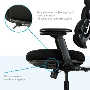 Фото: Крісло OfficePro FlexCore OC120B Black № 13 | KTC