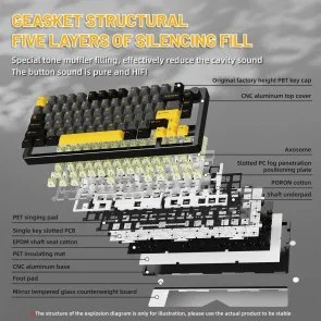 Фото: Клавіатура Attack Shark X86 Matcha Switch ENG/UKR WL/BT/USB Star Black (X86SB_AS) № 8 | KTC