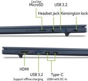Фото: Ноутбук Acer Swift Go 16 AI SFG16-A71-R8V3 NX.JX9EU.007 Blue - 16" OLED 60 Гц / AMD Ryzen AI 7 / 445 / DDR5 16 ГБ / PCI-E SSD 512 ГБ / Radeon Graphics № 8 | KTC