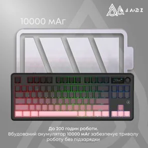 Фото: Клавіатура Ajazz MK87 Pitaya Switch WL/BT/USB Black/Pink (MK87-P-S-P) № 17 | KTC