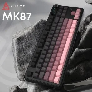 Фото: Клавіатура Ajazz MK87 Pitaya Switch WL/BT/USB Black/Pink (MK87-P-S-P) № 8 | KTC