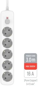 Фото: Мережевий фільтр ColorWay CW-PSEA1653W 5/3m White № 6 | KTC