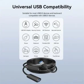 Фото: Кабель Vention USB 3.0 AM / AF 5m Active Black (CBMBJ) № 5 | KTC