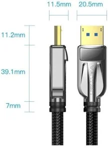 Фото: Кабель Vention v2.1 16K 30Hz DP / DP 5m Black (HGABJ) № 3 | KTC