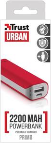 Батарея універсальна Trust Primo Power Bank 2200 mAh червона