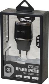 Мережевий зарядний пристрій GREENWAVE CH-TC-221 2xUSB 2.1A чорний