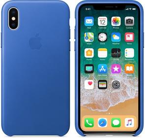 for iPhone X - Leather Case Electric Blue