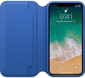 for iPhone X - Leather Folio Electric Blue