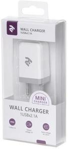 Зарядний пристрій 2E Wall Charger 1xUSB 2.1A White (2E-WC1USB2.1A-W)