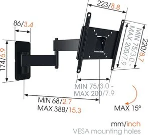 Фото: Кронштейн Vogels MA2040 Black (8552040) № 3 | KTC