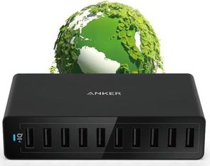 Зарядний пристрій Anker PowerPort 10 V3 60W 10xUSB Black (A2133L11)