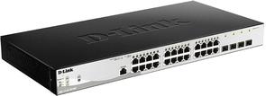 Switch, 28 ports, D-Link DGS-1210-28P/ME/B, 24x100/1000Mbps, PoE, 4xSFP