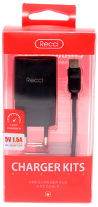 Зарядний пристрій Recci RUC-B02 / RCT-P100 Black (RUC-B02+ RCT-P100)