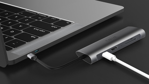 USB-хаб WIWU Adapter Apollo A831HRT USB-C to 3xUSB3.0+RJ45+USB-C+HDMI+micro SD+SD Grey