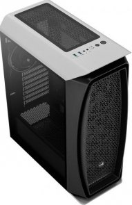 ATX, Aerocool Aero One Eclipse, No PSU, Fan 4x12cm, 2xUSB3.0, White, прозора бокова стінка