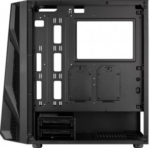 ATX, Aerocool NightHawk, No PSU, Fan 1x12cm, 2xUSB3.0, Black, прозора бокова стінка