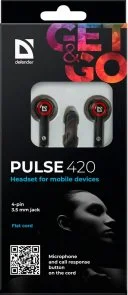 Фото: Навушники Defender Pulse 420 Black/Red (63424) № 2 | KTC