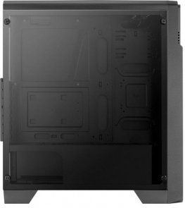 ATX, Aerocool Ore Saturn FRGB-G, No PSU, Fan 4x12cm, 2xUSB2.0, 1xUSB3.0, Black, прозора бокова стінка