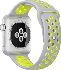 Ремінець HiC for Apple Watch 42/44mm - Nike Silicone Case Silver/Volt