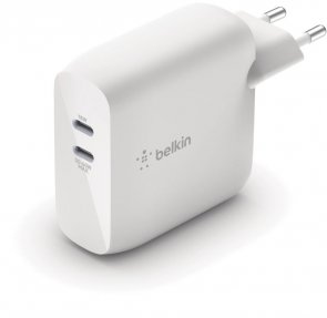 Зарядний пристрій Belkin 2-poorts USB-C PD GaN White (WCH003VFWH)