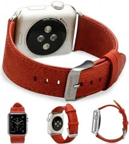 Фото: Ремінець JISON for Apple Watch 41/40/38mm - Leather Loop Band Red № 2 | KTC
