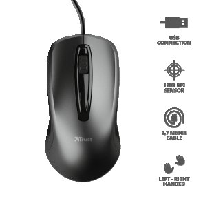 Мишка, Trust Carve USB Mouse, Black (23733)