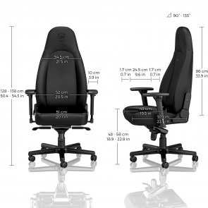 Крісло ігрове Noblechairs Icon Black Edition PU шкіра, Al основа, Black