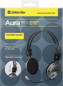 Гарнітура Defender Aura 120 Black/Grey (63120)