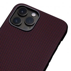 Чохол Pitaka for iPhone 12 Pro Max - MagEZ Case Black/Red Plain (KI1204PM)