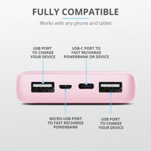  Батарея універсальна Trust Primo Compact 15000mAh Pink (23901_TRUST)