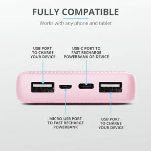 Фото: Батарея універсальна Trust Primo Compact 15000mAh Pink (23901_TRUST) № 9 | KTC