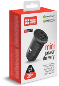 Зарядний пристрій ColorWay 2USB 38W Gray (CW-CHA029PD-GR)