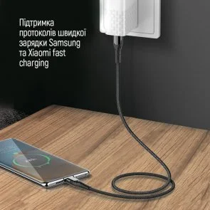 Фото: Кабель ColorWay PD Fast Charging 65W CM / CM 1m Gray (CW-CBPDCC040-GR) № 17 | KTC
