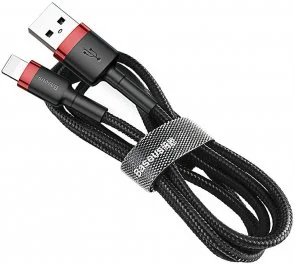 Фото: Кабель Baseus Kevlar 2.4A AM / Lightning 1m Black/Red (CALKLF-B19) № 6 | KTC