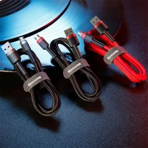Фото: Кабель Baseus Cafule 2.4A AM / Micro USB 1m Black/Red (CAMKLF-B91) № 7 | KTC