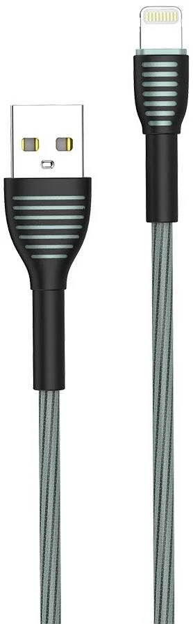 Фото: Кабель ColorWay Braided Cloth AM / Lightning 1m Gray (CW-CBUL041-GR) № 4 | KTC