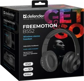 Фото: Навушники Defender FreeMotion B552 Black (63552) № 4 | KTC