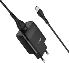 Зарядний пристрій Hoco C72Q Glorious QC3.0 with Type-C cable Black (C72Q Black + Type-C)