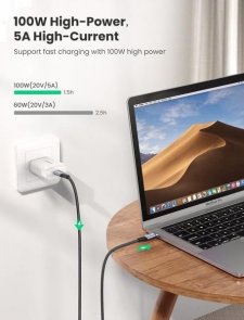Кабель UGREEN US355 100W Type-C / Type-C 1m Black (UGR-80150)