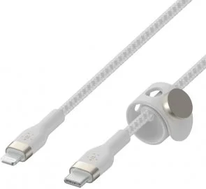 Фото: Кабель Belkin Braided Silicone Type-C / Lightning 1m White (CAA011BT1MWH) № 4 | KTC