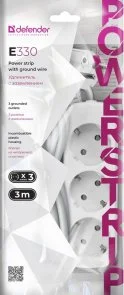 Мережевий фільтр Defender E330 3/3m White (99222)